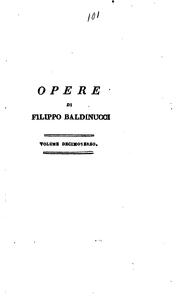 Cover of: Opere di Filippo Baldinucci. by Filippo Baldinucci