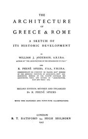 Cover of: The architecture of Greece & Rome by Anderson, William J.