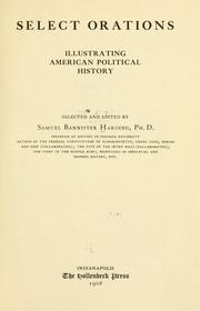 Cover of: Select orations illustrating American political history