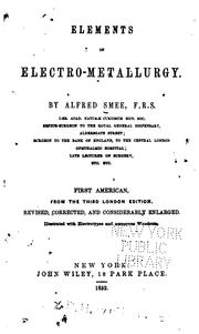 Cover of: Elements of electro-metallurgy.