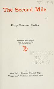 The second mile by Harry Emerson Fosdick