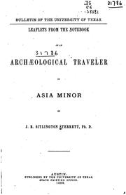 Cover of: Leaflets from the notebook of an archaeological traveler in Asia Minor