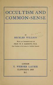 Cover of: Occultism and common-sense