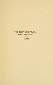 Cover of: The Holy Scriptures by Micah, by Max L. Margolis, PH.D.