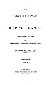 Cover of: The genuine works of Hippocrates