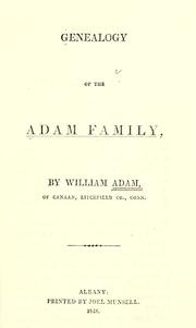 Genealogy of the Adam family by Adam, William