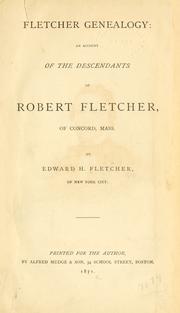 Cover of: Fletcher genealogy by Edward H. Fletcher