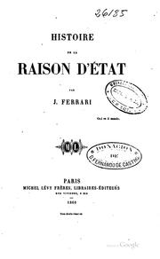 Cover of: Histoire de la raison d'État