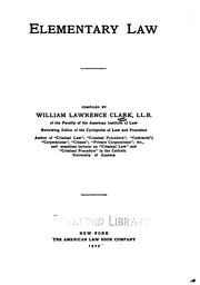 Cover of: Elementary law