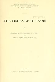 Cover of: ... The fishes of Illinois by Stephen Alfred Forbes