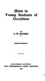 Cover of: Hints to young students of occultism