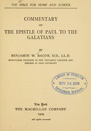 Cover of: Commentary on the Epistle of Paul to the Galatians