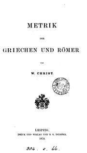 Cover of: Metrik der Griechen und Römer
