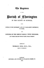 Cover of: The registers of the parish of Thorington in the county of Suffolk