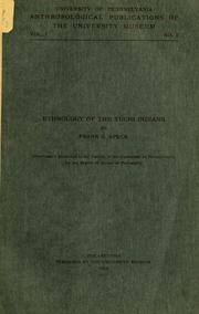 Cover of: ...Ethnology of the Yuchi Indians by Frank G. Speck