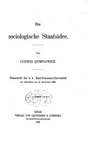 Cover of: Die sociologische Staatsidee.