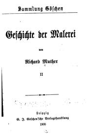 Cover of: Geschichte der malerei