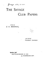 Cover of: The Savage-club papers.