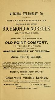 Cover of: The James river tourist: a brief account of historical localities on James river, and sketches of Richmond, Norfolk, and Portsmouth.