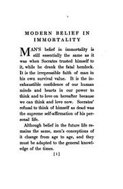 Cover of: Modern belief in immortality