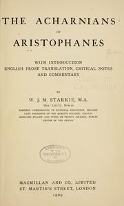Cover of: The  Acharnians of Aristophanes