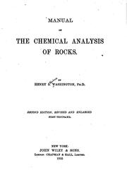 Cover of: Manual of the chemical analysis of rocks.