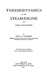 Cover of: Thermodynamics of the steam-engine and other heat-engines