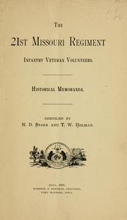 Cover of: The 21st Missouri Regiment Infantry Veteran Volunteers.