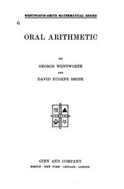 Cover of: Oral arithmetic