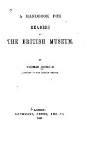 Cover of: A handbook for readers at the British museum