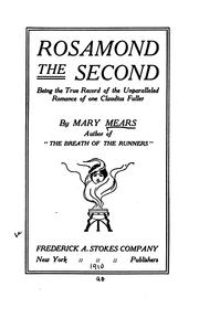 Cover of: Rosamond the second | Mary M. Mears