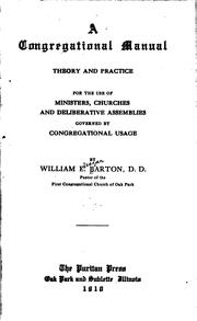 Cover of: A Congregational manual by William Eleazar Barton