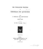 Cover of: The uncollected writings of Thomas De Quincey. by Thomas De Quincey