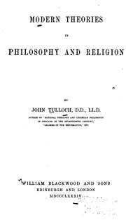 Cover of: Modern theories in philosophy and religion