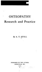 Cover of: Osteopathy, research and practice