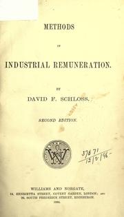 Cover of: Methods of industrial remuneration.