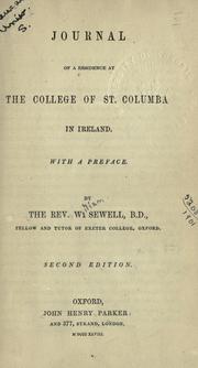 Cover of: Journal of a residence at the College of St. Columba in Ireland by William Sewell