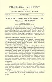 Cover of: A new octodont rodent from the Paraguayan Chaco by Wilfred Hudson Osgood