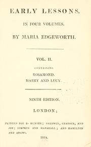 Cover of: Early lessons