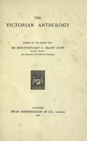 Cover of: The Victorian anthology by Grant Duff, Mountstuart E. Sir