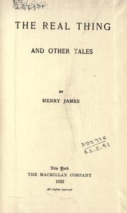 The real thing, and other tales by Henry James Jr.