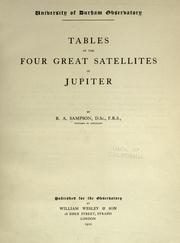 Cover of: Tables of the four great satellites of Jupiter