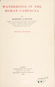 Wanderings in the Roman campagna by Rodolfo Amedeo Lanciani