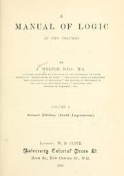 Cover of: A manual of logic.