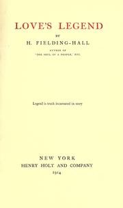 Cover of: Love's legend by H. Fielding