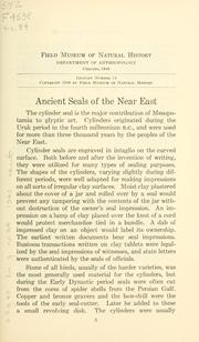 Cover of: Ancient seals of the Near East by Martin, Richard A.