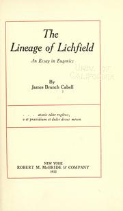 Cover of: The lineage of Lichfield by James Branch Cabell