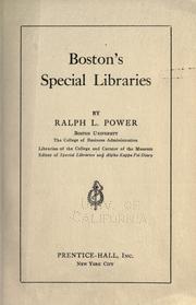 Cover of: Boston's special libraries