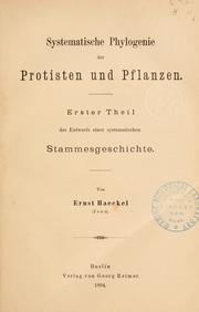 Cover of: Systematische phylogenie by Ernst Haeckel