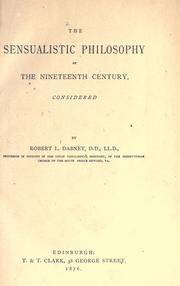 Cover of: The sensualistic philosophy of the nineteenth century. by Robert Lewis Dabney